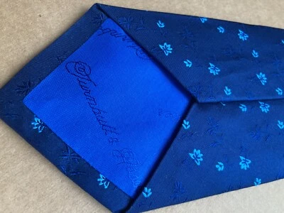 Corbata de seda manchada floral de jacquard tejido BlueTurnbull & Asser Foto 1 de 4