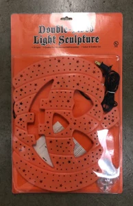 Vintage Double Sided Pumpkin Sculpture Halloween Decoration Atico UL NOS New - Picture 1 of 8