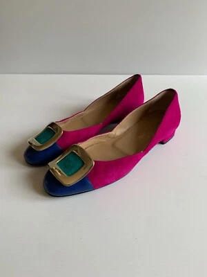 Russell & Bromley ballet flats shoes EU 37 UK 4 VGC colour block bright gold - Image 1 of 4