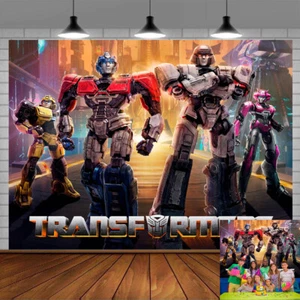 Banner telón de fondo decoraciones cumpleaños suministros fiesta Transformers One 2024 7x5 pies - Imagen 1 de 7