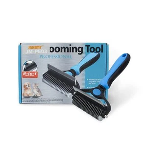 Pet Grooming Tool - 2 Sided Undercoat Rake for Cats & Dogs - Safe Dematting C... - Picture 1 of 7