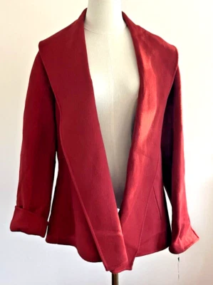 Abrigo para damas Anne Klein lana y cachemir rojo estilo columpio nuevo con etiquetas - $545 venta al por menor - LEER Foto 1 de 4