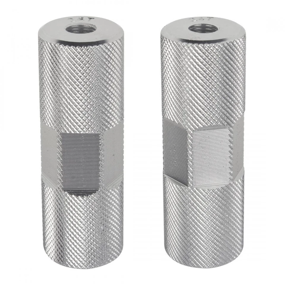 Black Ops Knurled BMX Axle Pegs Pair 3/8 24t or 26t Silver