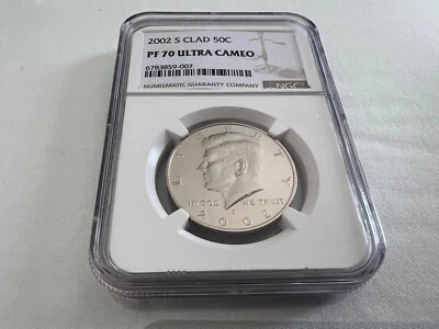 2002-S CLAD KENNEDY HALF DOLLAR  NGC PF70 ULTRA CAMEO BROWN LABEL "TOP POP" - Image 1 of 4