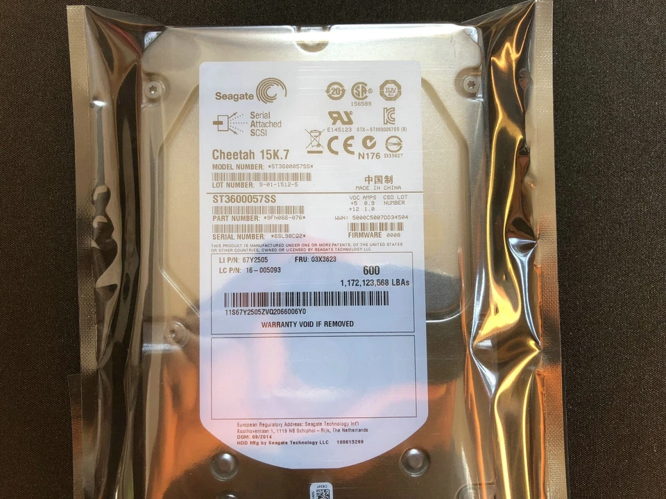 4pcs Lenovo 600G 15K SAS 3.5 03X3623 3X3623 Server Hard Disk - Image 1 of 1