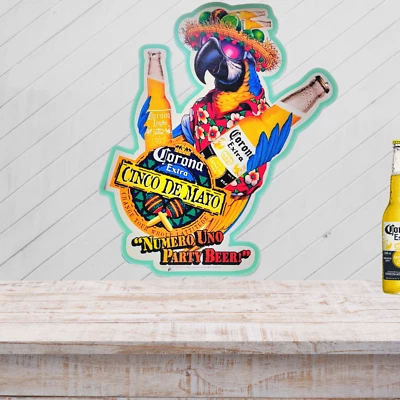 Corona Extra Beer Metal Parrot Sign - Numero Uno Beer Man cave Bar pub Decor New