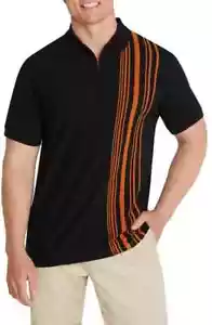 Johnny Bigg Reagan Vertikalstreifen Polo schwarz Large Tall LT Schwarz B380 - Bild 1 von 1