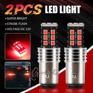 2X 1157 Car LED 6000K Reverse Backup Brake Tail Stop Parking Light Bulbs Red US - Picture 1 of 15