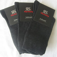 3 Pair Women's Socks Without Rubber Extra Soft Rim Dark Grey 35 To 42