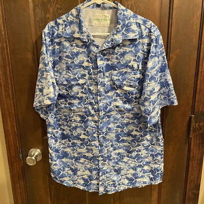 Camisa de pesca Clearwater Outfitters para hombre M ventilada manga corta abotonada pesca Foto 1 de 4