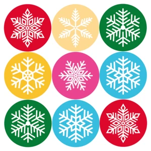 144 Festive Christmas Snowflake Stickers for Presents, Crafting, Party Bags 30mm - Picture 1 of 7