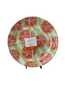 Fruit Slices Melamine Dinner Plates Orange Green Lemon Set of 4 Outdoor Summer - Picture 1 of 8
