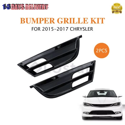 For 2015-2017 Chrysler 200 Front Left & Right Textured Black Bumper Grille Kit - Imagem 1 de 4