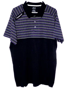 Oakley Hydrolix Polo Shirt | Nero Righe Poliestere Performance Uomo XL - Foto 1 di 9