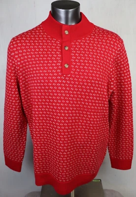 Suéter Para Hombres Vineyard Vines Rojo Blanco Oysterman Birdseye Lana Merino Talla XL Nuevo Foto 1 de 4