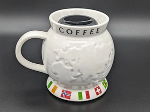 2001 Starbucks Coffee Mug Cup Barista White &  Black Trim 18 oz  Large - Picture 1 of 6