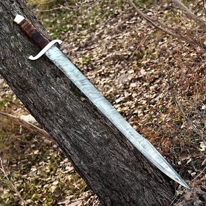 Hand Forged Damascus Steel Viking Sword Battle Ready Medieval Sword+Sheath - Picture 1 of 4