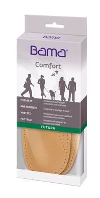 MEZZA SOLETTA PLANTARE ANATOMICO ARCOPLANTARE RIGIDO IN CUOIO "BAMA COMFORT"