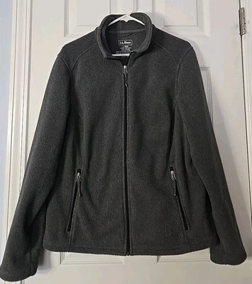LL Bean Womens Polartec Fleece Jacket Full Zip w/ Pockets Grey Size Large - Image 1 of 4