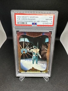 1994 Mighty Morphin Power Rangers The Green Ranger S2 Hobby Power Foil PSA 8 - Foto 1 di 2