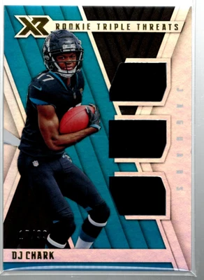B3704 2018 Panini XR Rookie Triple Threats Materials 23 D.J. Chark Jr. Jersey/99 - Image 1 of 2
