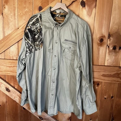 Ducks Unlimited Whitewater Khaki Camo Vented Mens Hunter's Shirt/Jacket  2XL - Image 1 of 4