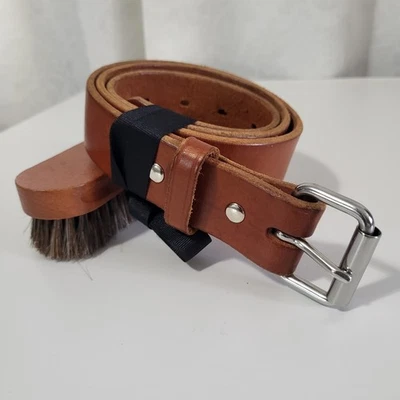 Ремни Hanks мужские The Gunner сверхпрочные кожаные с пряжкой для переноски размер 38 цвет коньяк  - Изображение 1 из 4