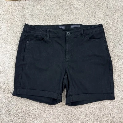 Pantalones Cortos J. Jill Denim Jean Mujer Talla 16 Negro Puños Elastizados Ajuste Auténtico Senderismo Foto 1 de 4