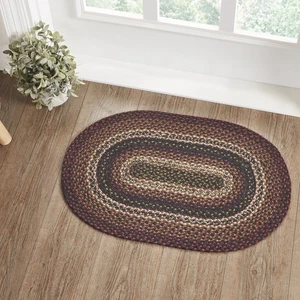 Accent Rug Beckham Jute Country 20x30 Oval Braided No Slip Pad Floor VHC Brands - Picture 1 of 7