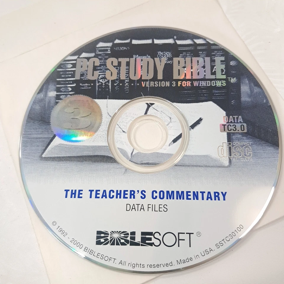 PC Study Bible Biblesoft V3 Windows CD The Teacher's Commentary Data Files disc - Image 1 of 1