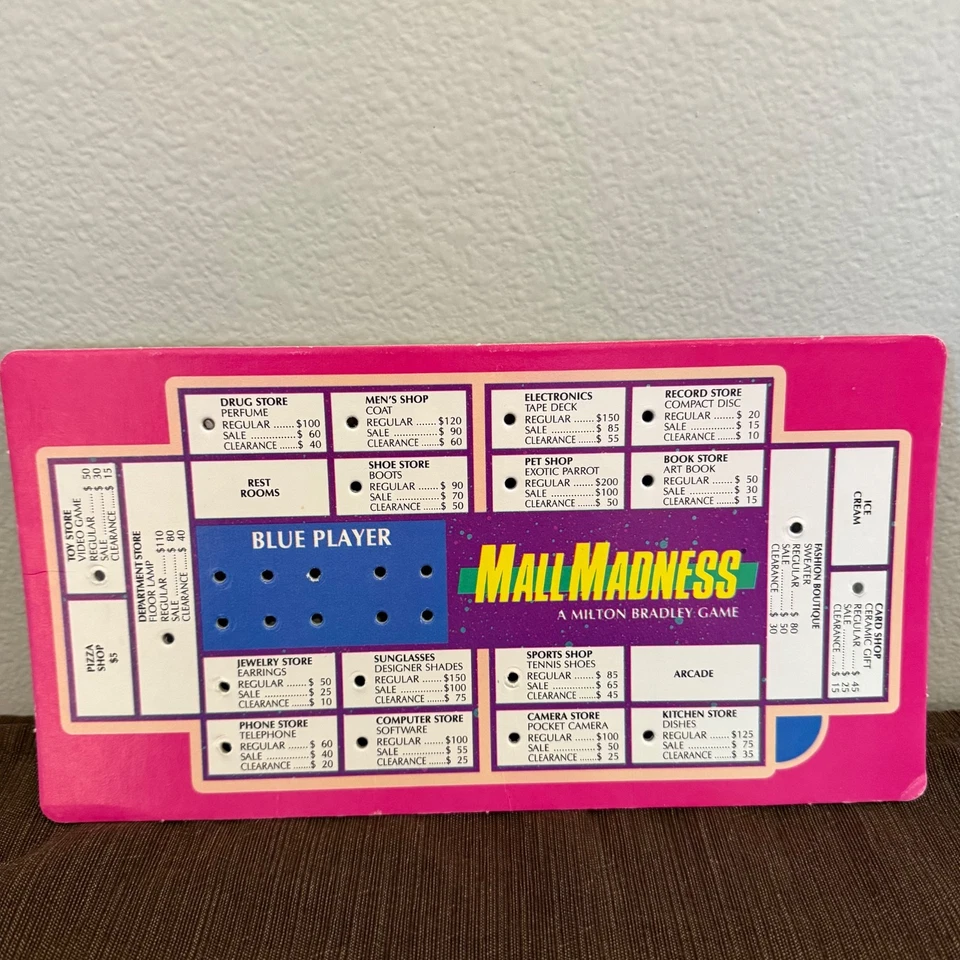 1989 Electronic Mall Madness Board Game Replacement Parts You Pick M Bradley - Image 1 of 1