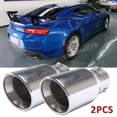 2X Car Exhaust Pipe Tip Rear Tail Throat Muffler Tailpipe For Chevy Camaro Foto 1 de 4