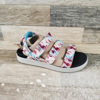 Женские босоножки Keen Elle с ремешками 7,5 цвет Andorra Tie Dye регулируемый ремешок на плоской подошве - Изображение 1 из 4