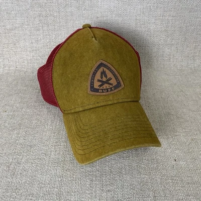 Gorra de béisbol Buff Snapback camping fogata marrón rojo ala curva malla camionero Foto 1 de 4
