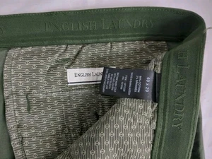 Pantalón chino English Laundry para hombre 40×29 sarga verde bolsillos elásticos  - Imagen 1 de 6