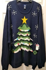 4XL MENS ROUTE 66 Kmart UGLY CHRISTMAS SWEATER NWT Christmas Tree - Picture 1 of 7
