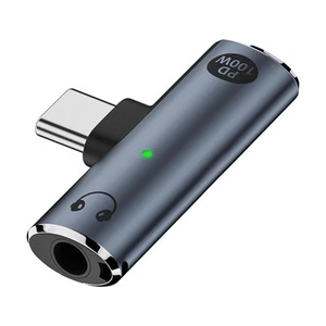 USB-C-auf-Audiobuchsenadapter mit 100-W-Schnellladefunktion, 2-in-1-USB-C-a3329 - Afbeelding 1 van 7