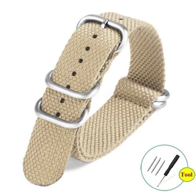 20毫米22毫米腕带亚麻柔软海贼王尼龙表带运动军事风格 — 第 1/4 张图片