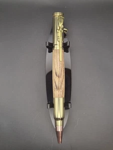 Hand-Turned Stabilized Spalted Hickory Bolt Action Pen (Pen #98) - Picture 1 of 3