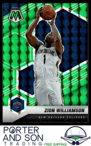 Zion Williamson 2020-21 Panini Mosaic Green Prizm #49 New Orleans Pelicans - Foto 1 di 2