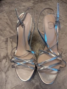 Gorgeous Women's Silver Strappy Heels! Size 9M NWOB - Picture 1 of 5