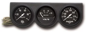 AutoMeter 2398 Gauge Panel Assembly Analog Oil Pressure/Volt/Water Temp Black - Picture 1 of 1