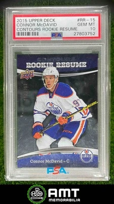 3752 2015-16 Upper Deck Contours Connor McDavid RC Resume 326/399 Engrasadores PSA 10 Foto 1 de 3