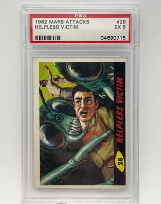 1962 Topps Mars Attacks #28 Helpless Victim PSA 5 Vintage Graded - Image 1 of 2