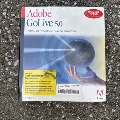 Adobe GoLive 5.0 Education Version for Mac CD & Book w/ Serial Numbers New - Image 1 of 2