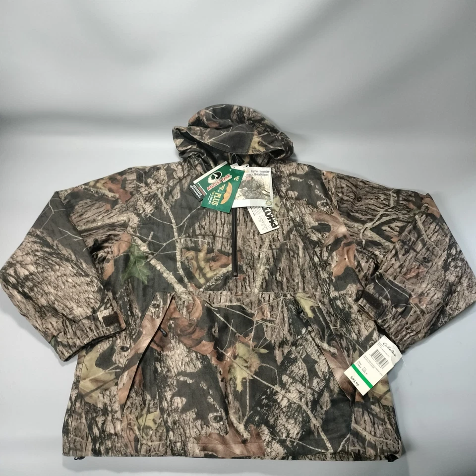 NWT Cabelas Dry Plus Mossy Oak Camo 1/4 Zip Hooded Hunting Jacket Mens Size L - Image 1 of 4