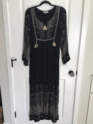 Vestido maxi borla bordado ouro preto World Market G/XL - Imagem 1 de 4