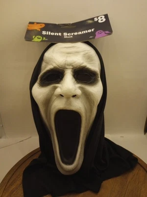 Máscara blanca Ghost Face Silent Screamer para disfraz de Halloween adulto Foto 1 de 4