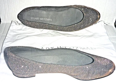 Zapatos planos metálicos de tacón bajo Stuart Weitzman para mujer - talla 10 punta almendra - España Foto 1 de 4