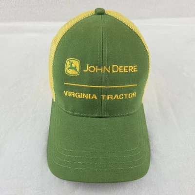 John Deere Virginia Tractor Camionero Sombrero Verde Delantero Amarillo Malla Trasera Retro Foto 1 de 4